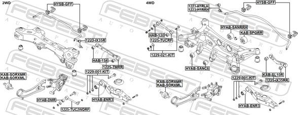 Febest 1225-TUC2WDRF - DRAZEK REAKCYJNY -T-SANTA FE III 12--LP