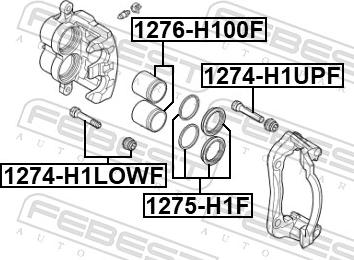 Febest 1274-H1UPF - PROWADNICA ZACISKU HAMULCOWEGO PRZÓD
