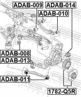 Febest ADAB-009 - TULEJA WAHACZA -T-AUDI A4 07-      -TYL-