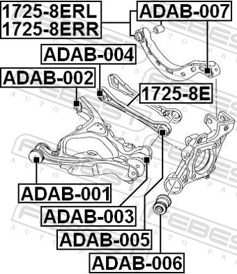 Febest ADAB-003 - TULEJA WAHACZA -T-AUDI A4 00-