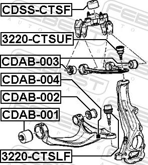 Febest CDAB-001 - TULEJA HYDR. WAHACZA -P- DOLNEGO OPEL