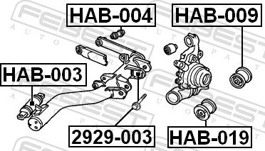 Febest HAB-003 - TULEJA WAHACZA -T-CIVIC.CR-V -06 -PRZOD-