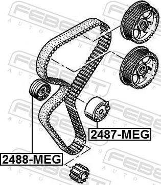 Febest 2487-MEG - KOLO NAPINACZA PASKA LAGUNA 1.6 16V 97-