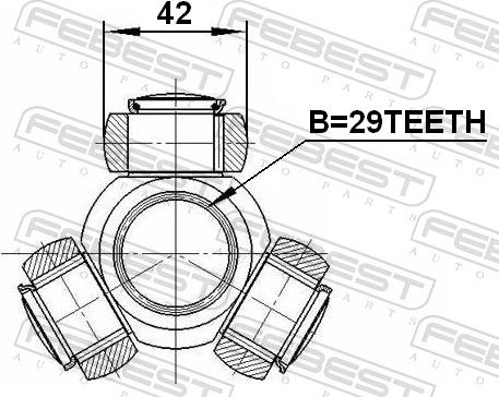 Febest 2516-BOX3 - KRZYŻAK PRZEGUBU NAPĘDOWEGO
