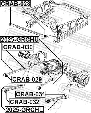 Febest CRAB-032 - TULEJA DRAZKA TYLNEGO DOLNEGO JEEP