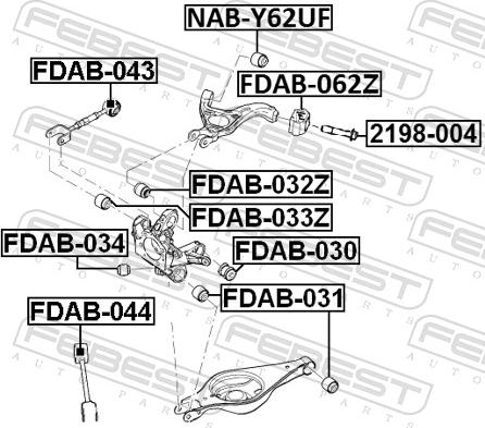 Febest FDAB-032Z - TULEJA WAHACZA -T- MONDEO 15-