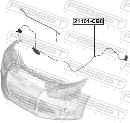 Febest 21101-CB8 - LINKA ZAMKA POKRYWY SILNIKA FORD