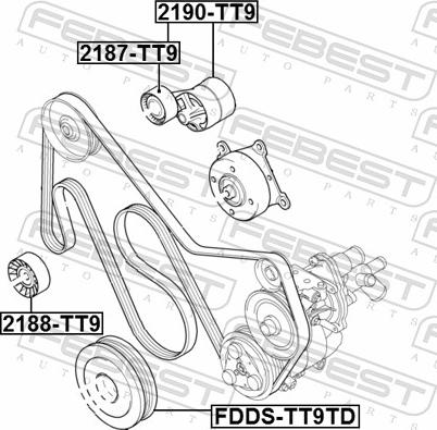 Febest 2190-TT9 - NAPINACZ PASKA TRANSIT 2.4.3.2 TDCI