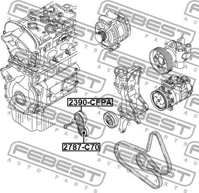 Febest 2390-CFPA - NAPINACZ PASKA VAG