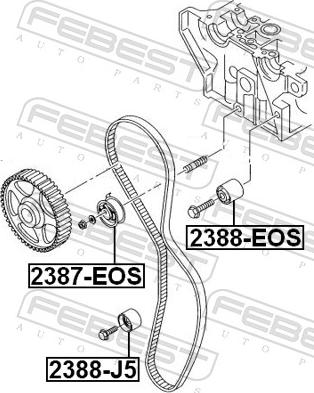 Febest 2387-EOS - ROLKA NAPINACZA PASKA ROZRZ. VAG