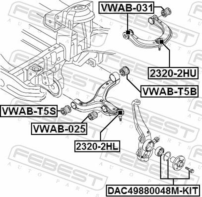 Febest VWAB-025 - TULEJA WAHACZA -P-AMAROK 10-
