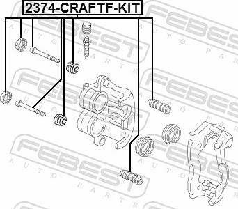 Febest 2374-CRAFTF-KIT - ZESTAW NAPR.PORW.ZACISKU VIANO 10-