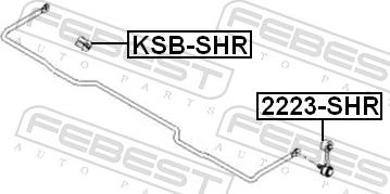 Febest 2223-SHR - ŁĄCZNIK TYLNY STABIL. HYUNDAI KIA