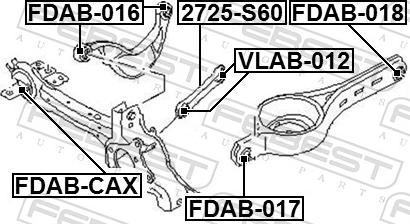 Febest FDAB-CAX - TULEJA WAHACZA -T-MONDEO.S-MAX 06--WKLAD