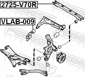 Febest 2725-V70R - LACZNIK WAHACZA -T- VOLVO XC90 03-