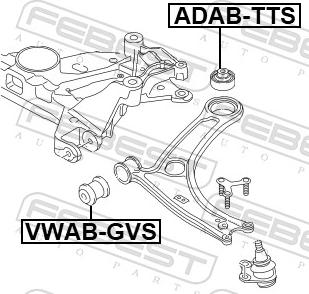 Febest ADAB-TTS - TULEJA WAHACZA -P-GOLF 1.2 -LP- TYL