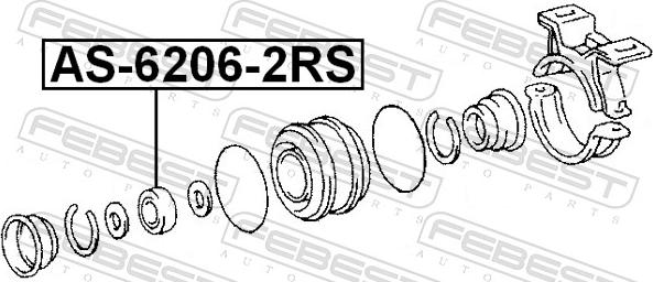 Febest AS-6206-2RS - ŁOŻYSKO KOŁA PRZÓD