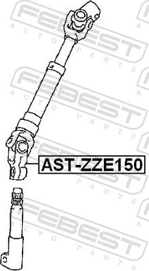 Febest AST-ZZE150 - WAL KARDANA KIEROWNICY GORNY TOYOTA