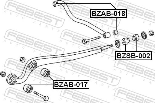 Febest BZSB-002 - TULEJA PODLUZNICY -T-G-CLASS 2.3 79-