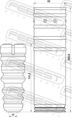 Febest CHSHB-T300R-KIT - AMORT.ODBOJOSLONA-KOMPLET- CORSA E -T-