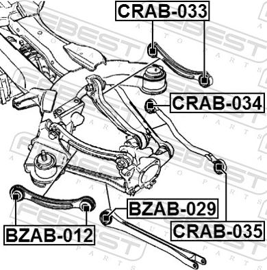 Febest CRAB-034 - TULEJA WAHACZA -T-CHRYSLER 300C 04-12