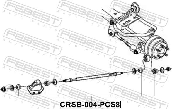 Febest CRSB-004-PCS8 - TULEJE PANHARDA-T-STRATUS 95-01-KOMPLET-
