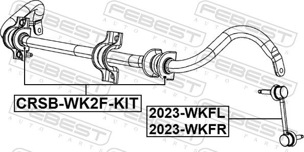 Febest CRSB-WK2F-KIT - KOMPLET TULEI STABILIZATORA -P- DODGE JE