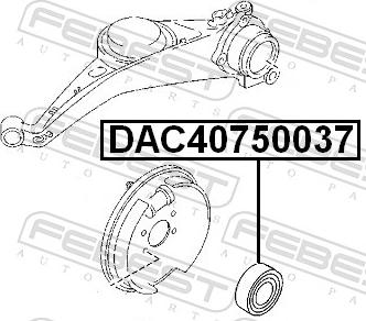 Febest DAC40750037 - ŁOŻYSKO KOŁA TYŁ