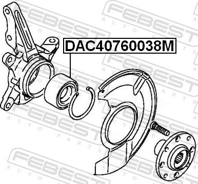 Febest DAC40760038M - LOZYSKO -P- M-BISHI