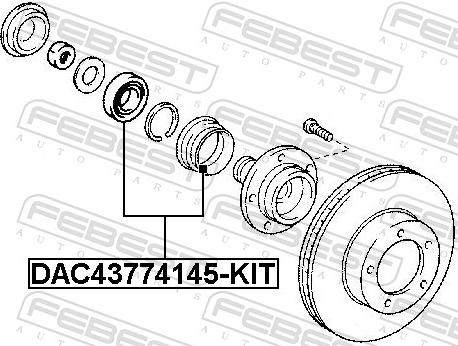 Febest DAC43774145-KIT - ŁOŻYSKO KOŁA PRZÓD
