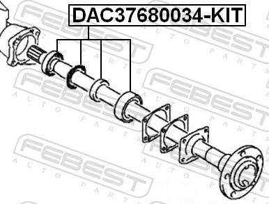 Febest DAC37680034-KIT - ŁOŻYSKO KOŁA TYŁ