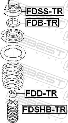 Febest FDSS-TR - LOZYSKO AMORT.-P-TRANSIT 01-