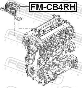 Febest FM-CB4RH - PODUSZKA SIL.-P-FOCUS 04 1.8 04-07