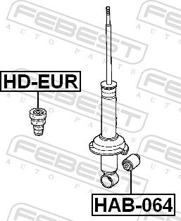 Febest HAB-064 - TULEJA AMORT. -T- HONDA
