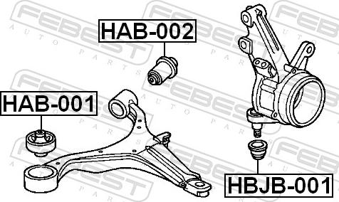 Febest HAB-001 - TULEJA WAHACZA -P-CIVIC 01- -LP-MET.GUM