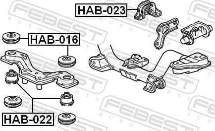Febest HAB-016 - PODUSZKA DYFERENCJALU HONDA
