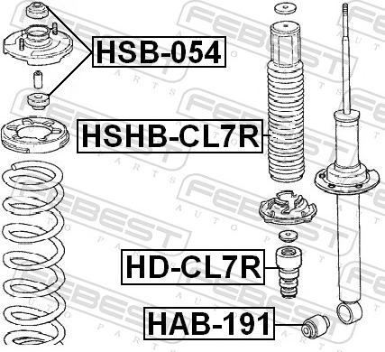 Febest HAB-191 - TULEJA AMORTYZATORA -T- HONDA