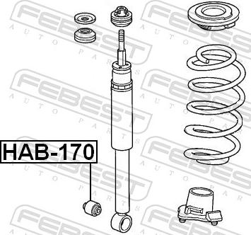 Febest HAB-170 - TULEJA AMORT. -T- HONDA