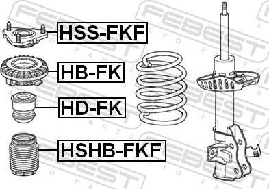 Febest HSS-FKF - LOZYSKO AMORT.-P- CIVIC 05- -LP-BEZ LOZ