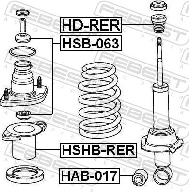 Febest HD-RER - AMORT.ODBOJOSLONA-T-HONDA CR-V 07-