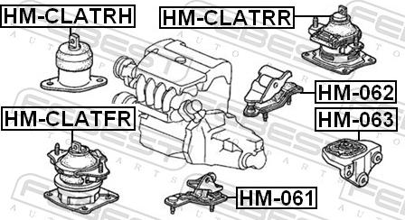 Febest HM-063 - PODUSZKA SKRZYNI BIEGÓW HONDA