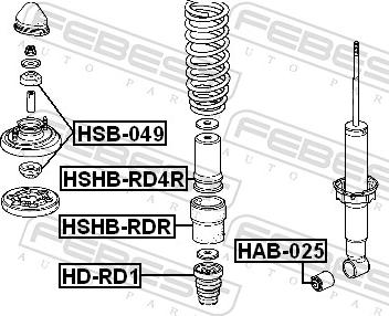 Febest HSHB-RDR - OSŁ. -T- AMORTYZATORA HONDA