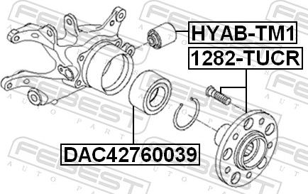 Febest HYAB-TM1 - TULEJA WAHACZA SPORTAGE III 09- -TYL-