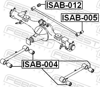 Febest ISAB-004 - TULEJA DRAZKA TYLNEGO WZDLUZNEGO ISUZU