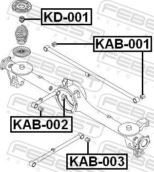 Febest KAB-001 - TULEJA DRĄŻKA -T- POPRZ. HYUNDAI KIA