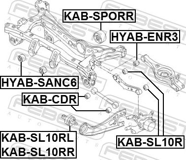 Febest KAB-SL10RR - TULEJA WAHACZA -P- SPORTAGE 10- -P-