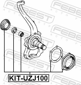 Febest KIT-UZJ100 - ZEST. NAPR. ZWROTNICY TOYOTA