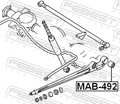 Febest MAB-492 - TULEJA BELKI -T-PAJERO 2.5-3.5 91- -16MM