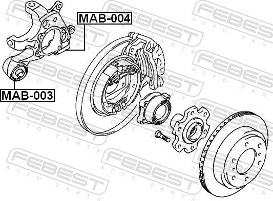 Febest MAB-003 - TULEJA WAHACZA -T-PAJERO 00- -DOLNY-TYL-