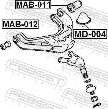 Febest MAB-011 - TULEJA WAHACZA -P-L200 96-07      -DOLNA